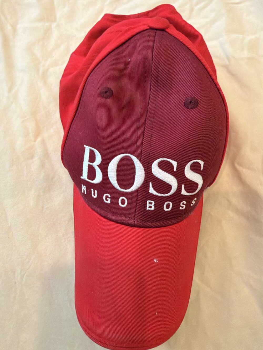 Hugo Boss Red Embroidered Logo Baseball Cap